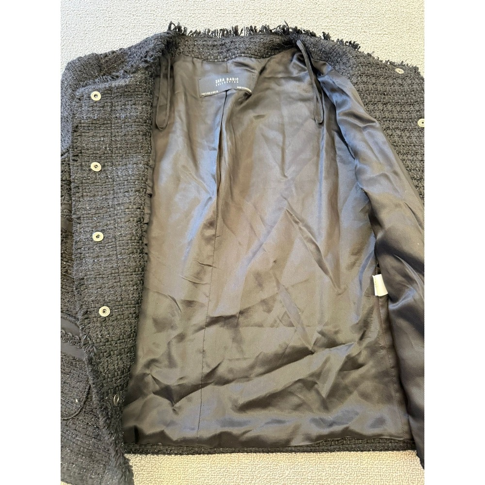 Zara Basic Collection Women's Size Small Black Tweed Jacket - Picture 8 of 12